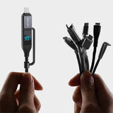 Lenyes LC542 Dijital Göstergeli 4in1 USB-A - Type-C + Type-C to Lightning 100W 1M