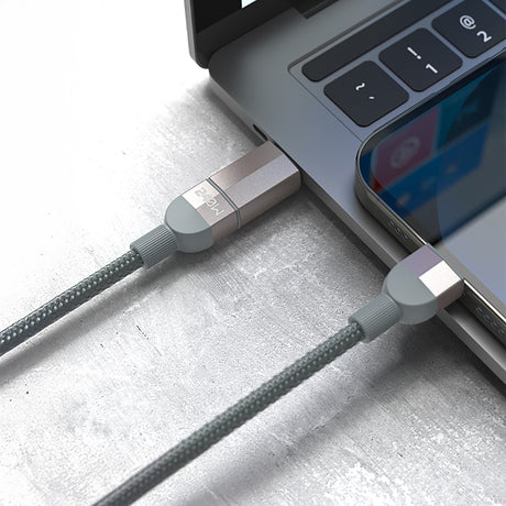 Lenyes LC543 4in1 Hızlı Şarj Özellikli USB-A - Type-C + Type-C to Lightning Data ve Şarj Kablosu 240W 1M