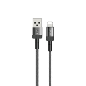 Lenyes LC546 USB-A to Lightning Örgü Tasarımlı Hızlı Şarj Özellikli Data ve Şarj Kablosu 12W 1M
