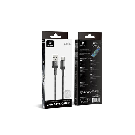Lenyes LC546 USB-A to Type-C Örgü Tasarımlı Hızlı Şarj Özellikli Data ve Şarj Kablosu 12W 1M