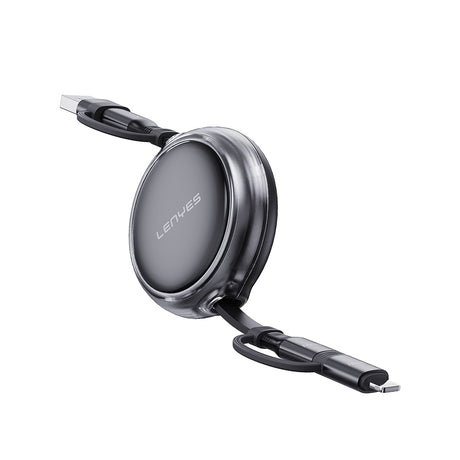 Lenyes LC552 4in1 USB-A - Type-C + Type-C to Lightning Makaralı Data ve Şarj Kablosu 60W 95cm