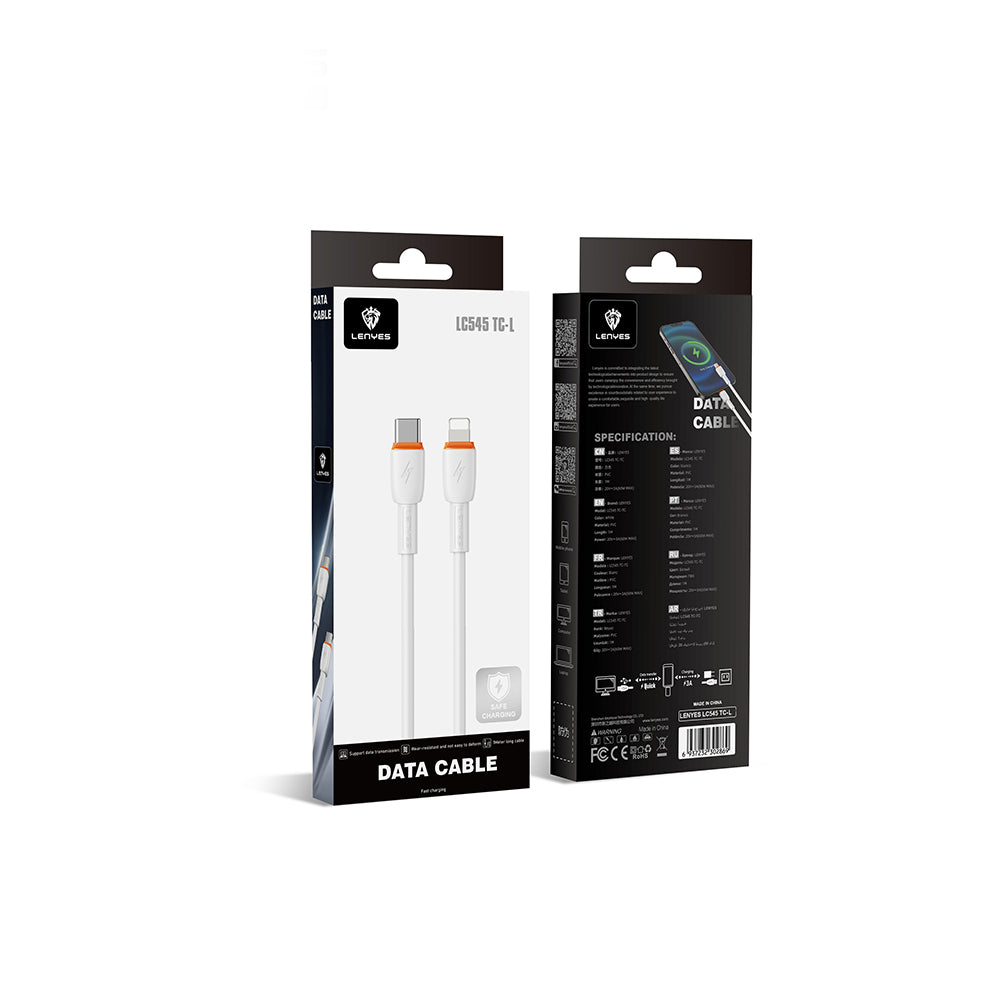 Lenyes LC545 Type-C to Lightning Hızlı Şarj Özellikli Data ve Şarj Kablosu 30W 1M