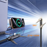 Lenyes LC553 Type-C to Type-C Stand Özellikli E-Mark Smart Çipli Data ve Şarj Kablosu 100W 1M