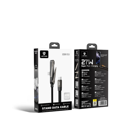 Lenyes LC554 Type-C to Lightning Stand Özellikli Data ve Şarj Kablosu 27W 1M
