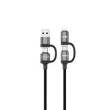 Lenyes LC557 4in1 USB-A - Type-C + Type-C to Lightning E-Mark Smart Çipli Data ve Şarj Kablosu 240W 1M