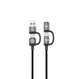 Lenyes LC557 4in1 USB-A - Type-C + Type-C to Lightning E-Mark Smart Çipli Data ve Şarj Kablosu 240W 1M