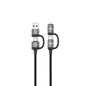 Lenyes LC557 4in1 USB-A - Type-C + Type-C to Lightning E-Mark Smart Çipli Data ve Şarj Kablosu 240W 1M