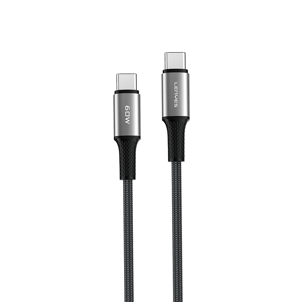 Lenyes LC559 Type-C to Type-C PD Örgü Tasarımlı Hızlı Şarj Özellikli Data ve Şarj Kablosu 60W 1M