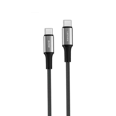 Lenyes LC560 Type-C to Type-C Örgü Tasarımlı Hızlı Şarj Özellikli Data ve Şarj Kablosu 60W 2M