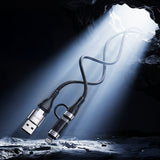 Lenyes LC568 4in1 USB-A - Type-C + Type-C to Lightning Data ve Şarj Kablosu 100W 1M