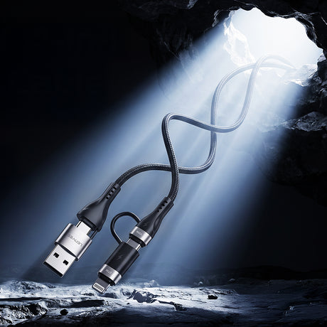 Lenyes LC568 4in1 USB-A - Type-C + Type-C to Lightning Data ve Şarj Kablosu 100W 1M