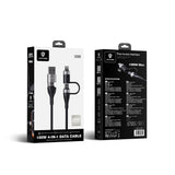 Lenyes LC568 4in1 USB-A - Type-C + Type-C to Lightning Data ve Şarj Kablosu 100W 1M