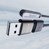 Lenyes LC569 2in1 USB-A - Type-C + Type-C Standlı Data ve Şarj Kablosu 240W 1.2M