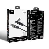 Lenyes LC569 2in1 USB-A - Type-C + Type-C Standlı Data ve Şarj Kablosu 240W 1.2M