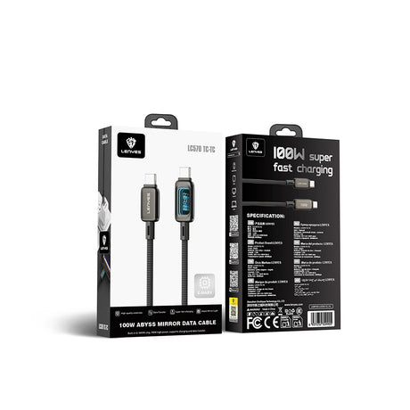 Lenyes LC570 Abyss Mirror Type-C to Type-C Data ve Şarj Kablosu 100W 1.2M