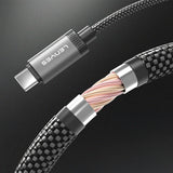 Lenyes LC571 OLED Dijital Ekranlı Type-C to Type-C Data ve Şarj Kablosu 240W 1.2M