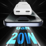 Lenyes LCH15-EU TC-L Type-C to Lightning GaN Teknolojili PD Hızlı Şarj Özellikli Şarj Seti 20W