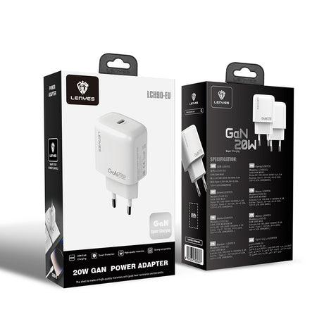 Lenyes LCH90 Type-C GaN Teknolojili PD Hızlı Şarj Özellikli Şarj Başlığı 20W