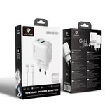 Lenyes LCH91-TC-L Type-C to Lightning GaN Teknolojili PD ve USB Hızlı Şarj Özellikli Şarj Seti 20W