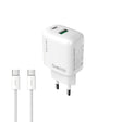 Lenyes LCH91-TC-TC Type-C to Type-C GaN Teknolojili PD ve USB Hızlı Şarj Özellikli Şarj Seti 20W
