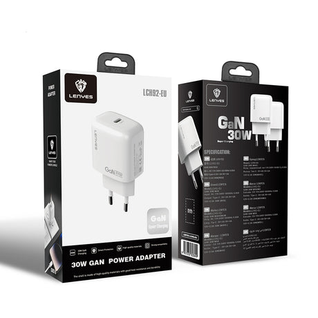 Lenyes LCH92 Type-C GaN Teknolojili PD Hızlı Şarj Özellikli Şarj Başlığı 30W