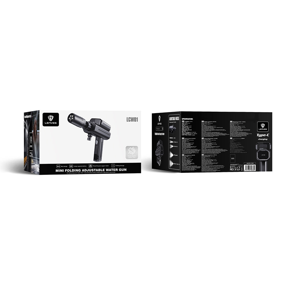 Lenyes LCW01 Taşınabilir 5 Kademeli Yüksek Basınçlı Köpük Hazneli Yıkama Tabancası 120W
