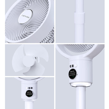 Lenyes LHF10 Dijital LED Göstergeli 5 Kademeli Uzaktan Kumandalı Uzayabilen Gövdeli 10 inç Fan