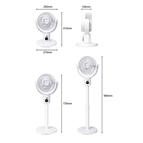 Lenyes LHF10 Dijital LED Göstergeli 5 Kademeli Uzaktan Kumandalı Uzayabilen Gövdeli 10 inç Fan