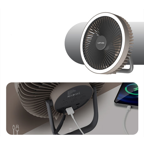 Lenyes LHF11 Led Işıklı 4 Kademeli Çok Fonksiyonlu Soğutucu Fan