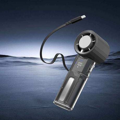 Lenyes LHF14 Dijital LED Göstergeli Buz Kompresli Katlanabilir Portatif Soğutucu El Fanı