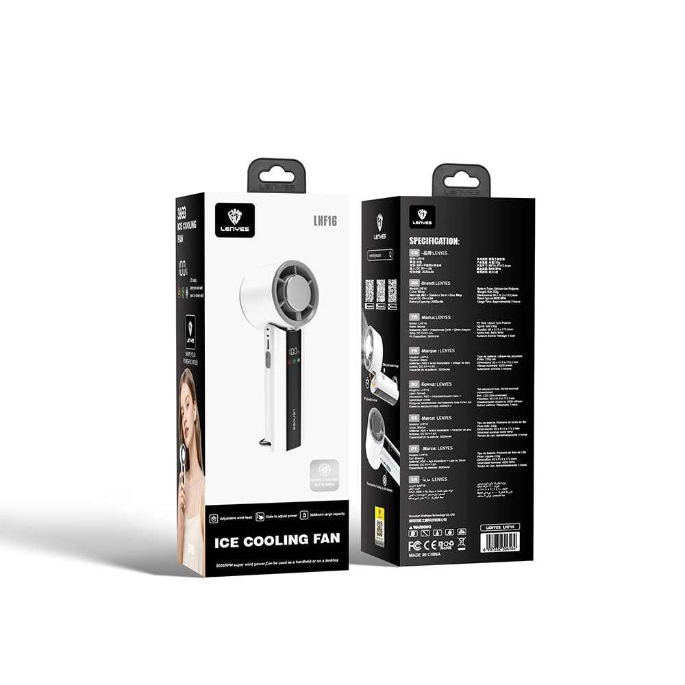 Lenyes LHF16 Dijital LED Göstergeli Buz Kompresli Portatif Soğutucu El Fanı