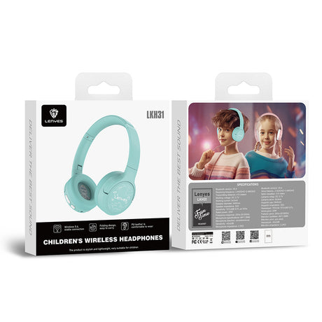 Lenyes LKH31 Ayarlanabilir Çocuklara Özel Kulak Üstü Kablolu ve Bluetooth Kulaklık v5.4