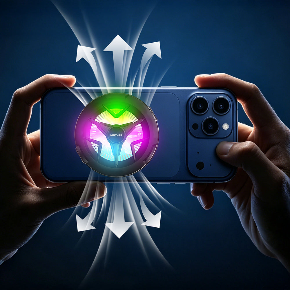 Lenyes LPC203 RGB Işıklı Alüminyum Telefon Soğutucu Fan