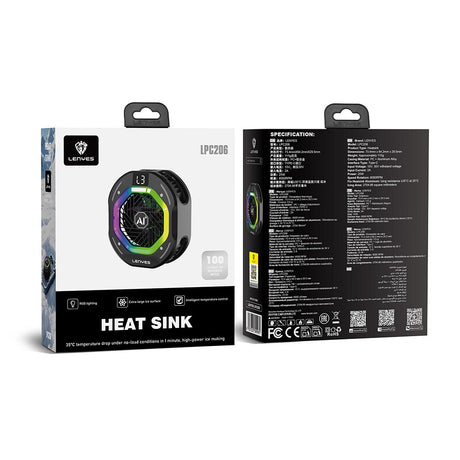 Lenyes LPC206 Yapay Zeka Destekli RGB Işıklı Alüminyum Telefon Soğutucu Fan