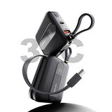 Lenyes P562L Dijital LED Göstergeli Type-C ve Lightning Kablolu Powerbank 22.5W 10000mAh