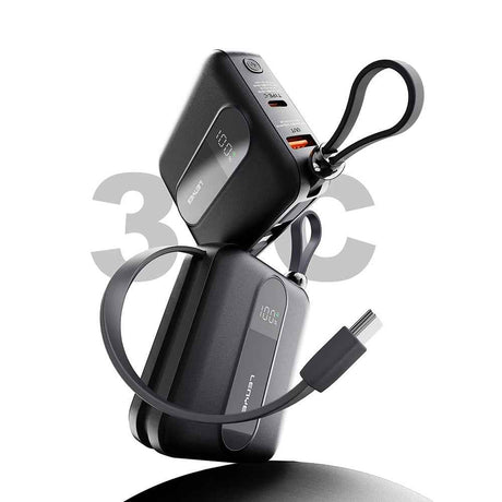 Lenyes P562L Dijital LED Göstergeli Type-C ve Lightning Kablolu Powerbank 22.5W 10000mAh