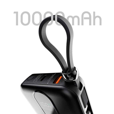 Lenyes P562L Dijital LED Göstergeli Type-C ve Lightning Kablolu Powerbank 22.5W 10000mAh