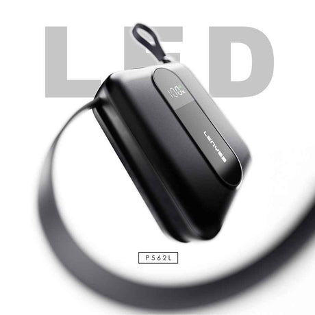 Lenyes P562L Dijital LED Göstergeli Type-C ve Lightning Kablolu Powerbank 22.5W 10000mAh