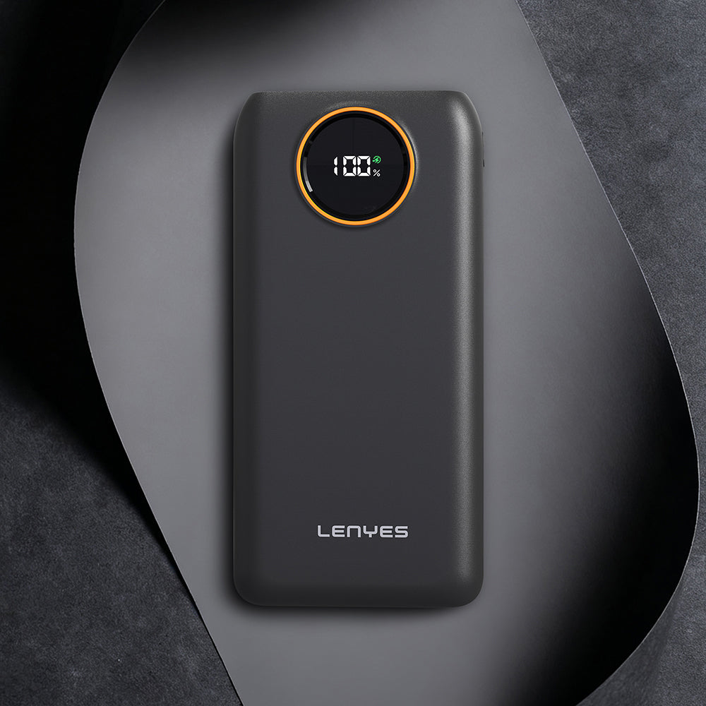 Lenyes P852L Dijital LED Göstergeli Type-C ve Lightning Kablolu Powerbank 22.5W 20000mAh