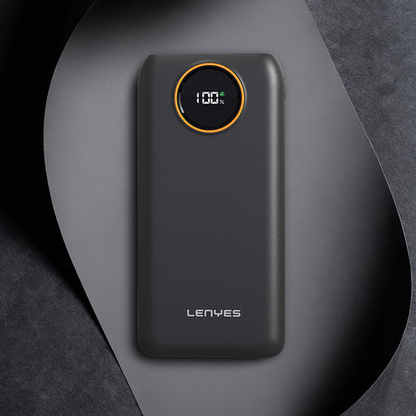 Lenyes P852L Dijital LED Göstergeli Type-C ve Lightning Kablolu Powerbank 22.5W 20000mAh