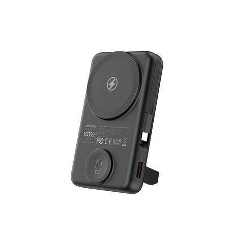 Lenyes PW1003D 22.5W Dijital LED Ekranlı Akıllı Saat Kablosuz Şarj Özellikli Standlı Wireless Powerbank 15W 10000mAh