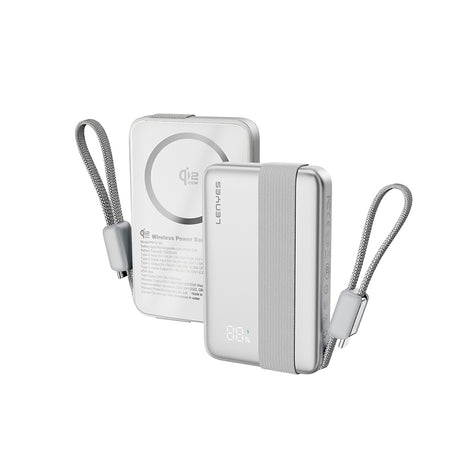 Lenyes PW1019D PD 45W Qi2 Teknolojili Type-C Kablolu Wireless Powerbank 25W 10000mAh