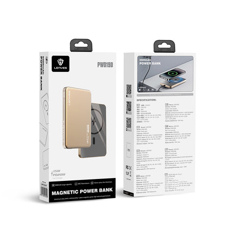 Lenyes PW119D PD 20W Ultra İnce Hızlı Şarj Özellikli Wireless Powerbank 15W 10.000mAh