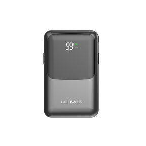 Lenyes PW223D Dijital LED Göstergeli Kablosuz Şarj Özellikli Type-C ve Lightning Kablolu Powerbank 22.5W 20.000mAh
