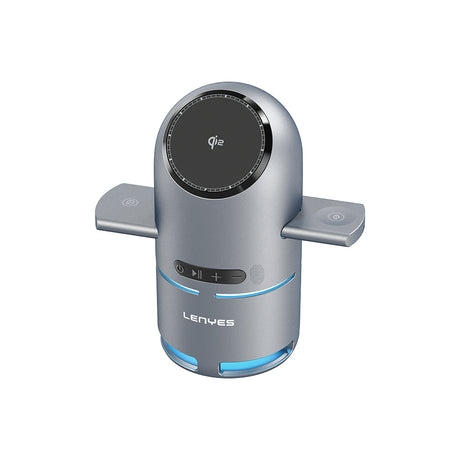 Lenyes PW321 Qi2 Şarj Teknolojili Bluetooth Speaker Hoparlör Özellikli Telefon&Akıllı Saat&Kulaklık 15W 4in1 Kablosuz Şarj Standı