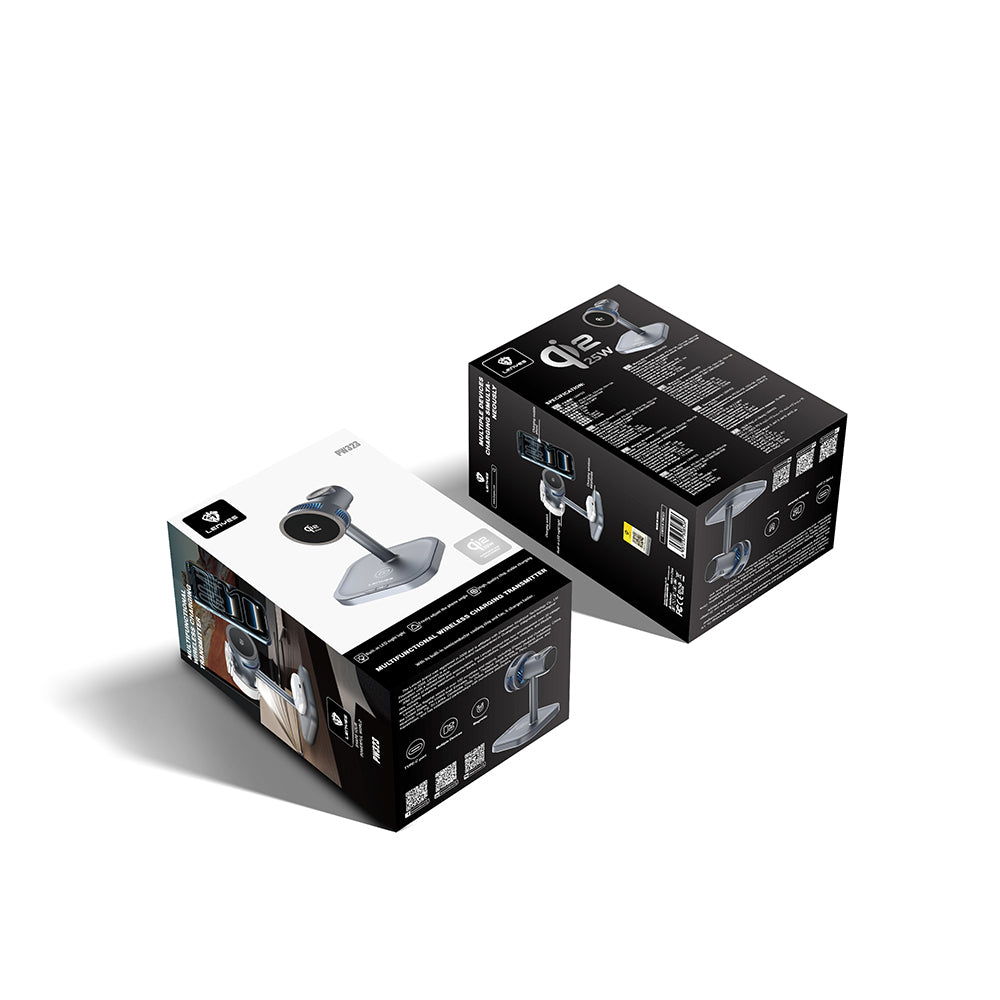 Lenyes PW323 Qi2 Şarj Teknolojili Ambiyans Işıklı Telefon&Akıllı Saat&Kulaklık 25W 3in1 Kablosuz Şarj Standı