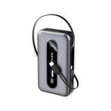 Lenyes PX1002D Dijital LED Göstergeli Teleskopik Type-C ve Lightning Kablolu Powerbank 35W 10.000mAh