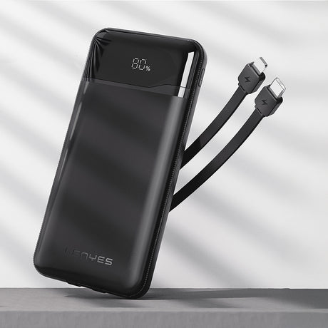 Lenyes PX180D Dijital LED Ekranlı Type-C ve Lightning Kablolu Powerbank 22.5W 10.000mAh