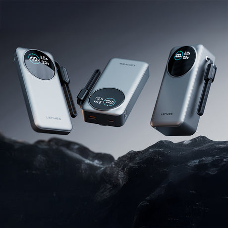 Lenyes PX2004D Dijital LED Ekranlı Lightning Kablolu Powerbank 22.5W 20.000mAh