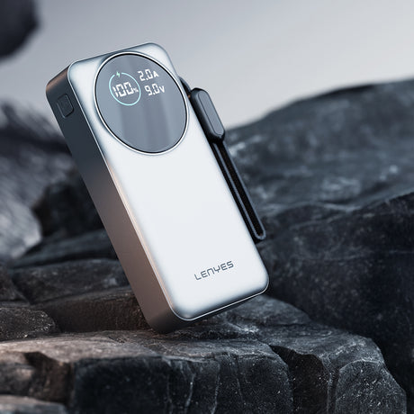 Lenyes PX2004D Dijital LED Ekranlı Lightning Kablolu Powerbank 22.5W 20.000mAh